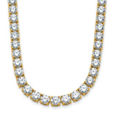 14k 34 3/8 carat Lab Grown Diamond VS/SI+ G+ Complete Round 18 inch Straight Tennis Necklace